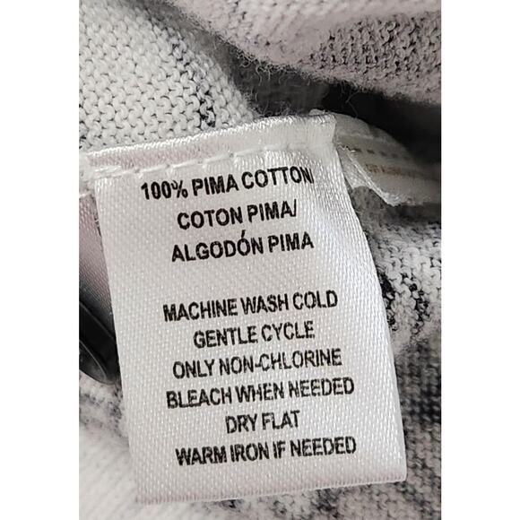 Loft White Black Plaid Button Up Cardigan Sweater MP Lightweight Soft Stretchy - Picture 5 of 5